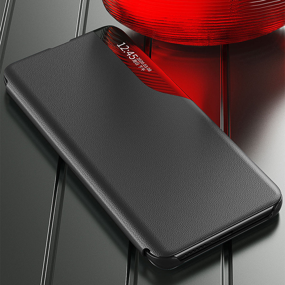 For Xiaomi Redmi Note 13 Pro+ 5G Case View Window Leather Phone Cover with Foldable Stand - Sapphire