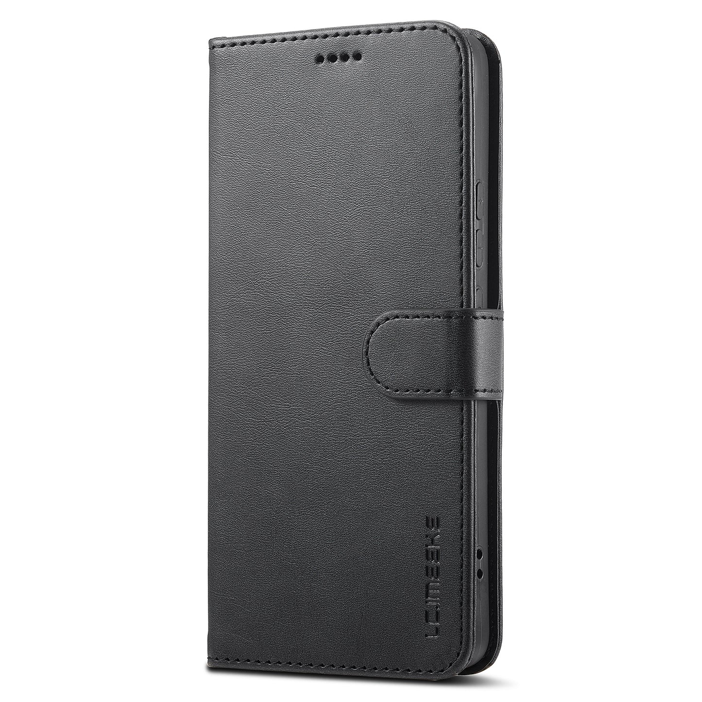 LC.IMEEKE For Xiaomi Redmi Note 13 Pro+ 5G Case Calf Texture Leather Wallet Folio Flip Phone Cover - Black