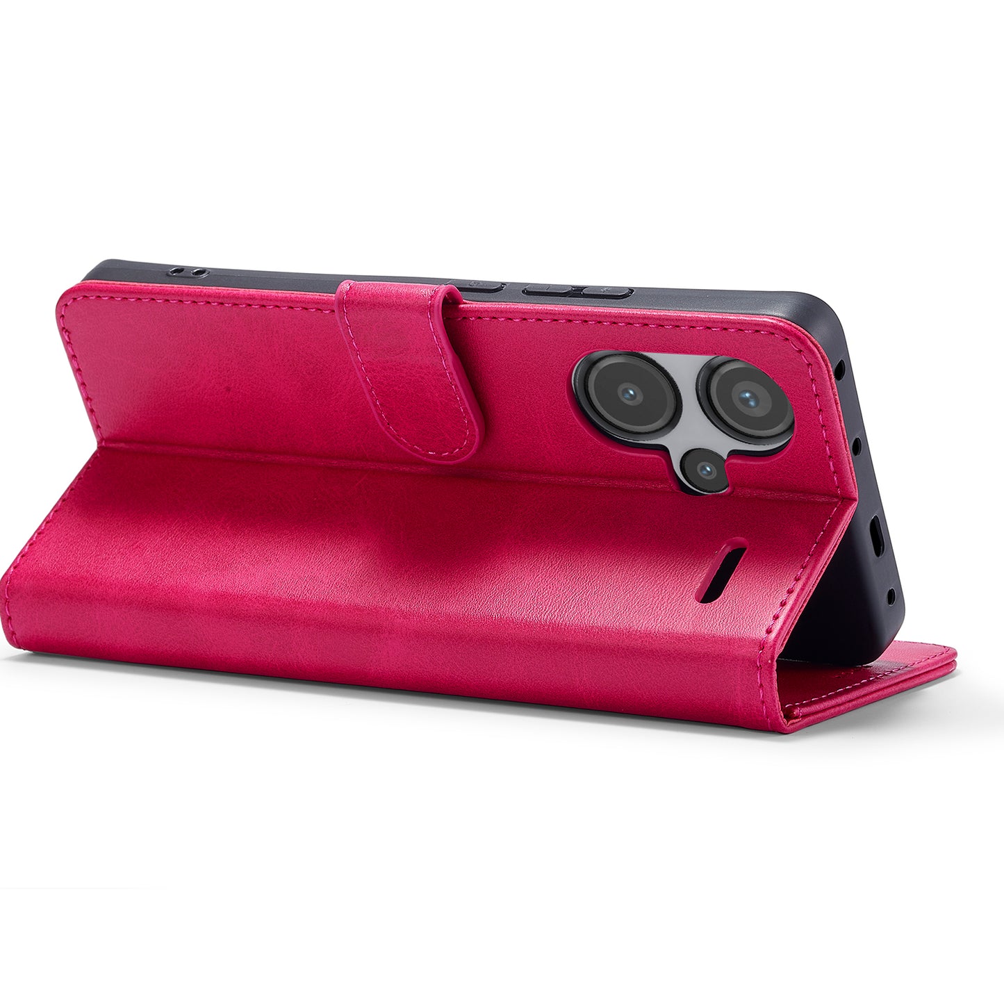 LC.IMEEKE For Xiaomi Redmi Note 13 Pro+ 5G Case Calf Texture Leather Wallet Folio Flip Phone Cover - Rose