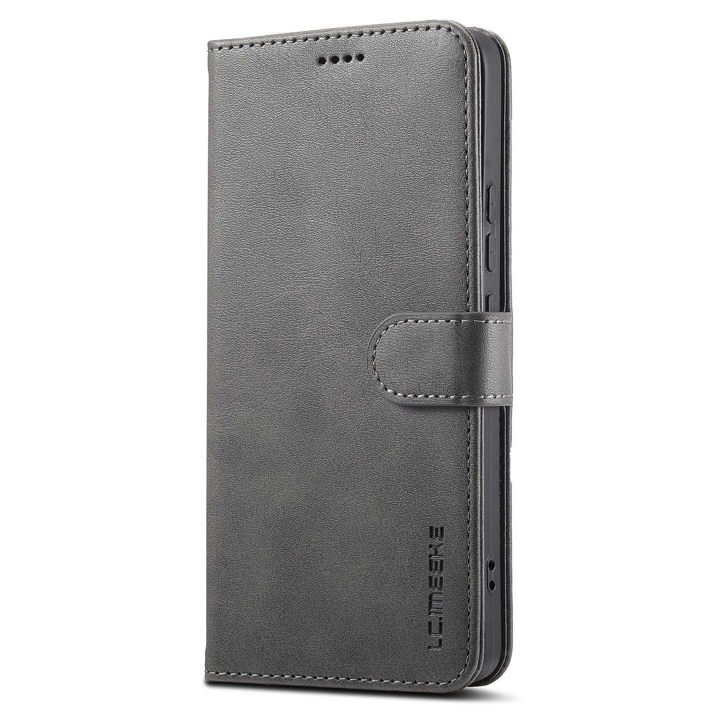 LC.IMEEKE For Xiaomi Redmi Note 13 Pro+ 5G Case Calf Texture Leather Wallet Folio Flip Phone Cover - Grey