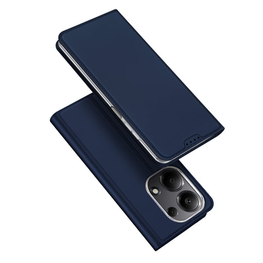 DUX DUCIS Skin Pro Series For Xiaomi Redmi Note 13 Pro 4G / Poco M6 Pro 4G Phone Case Card Slots PU Leather Cover - Blue