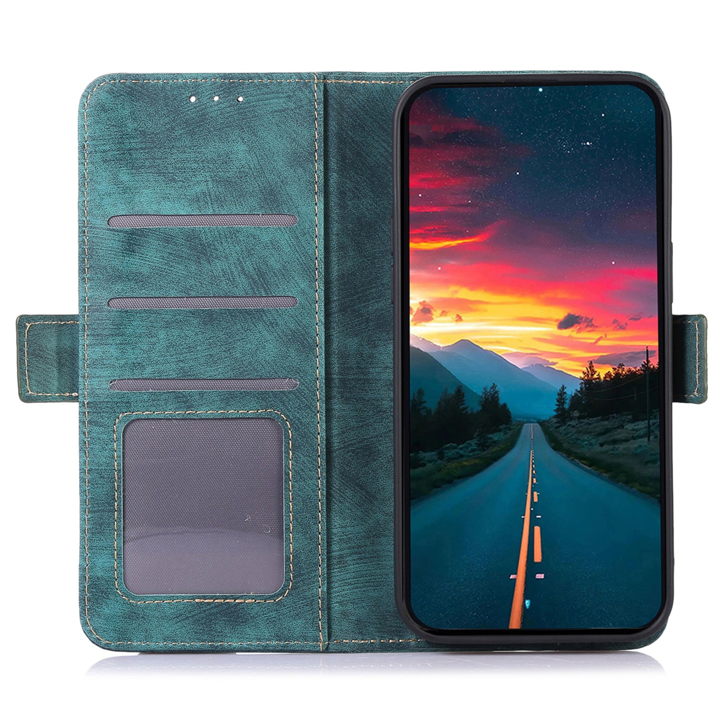 ABEEL For Xiaomi Redmi Note 13 4G Case Retro Texture Leather Cell Phone Cover with Wallet - Green
