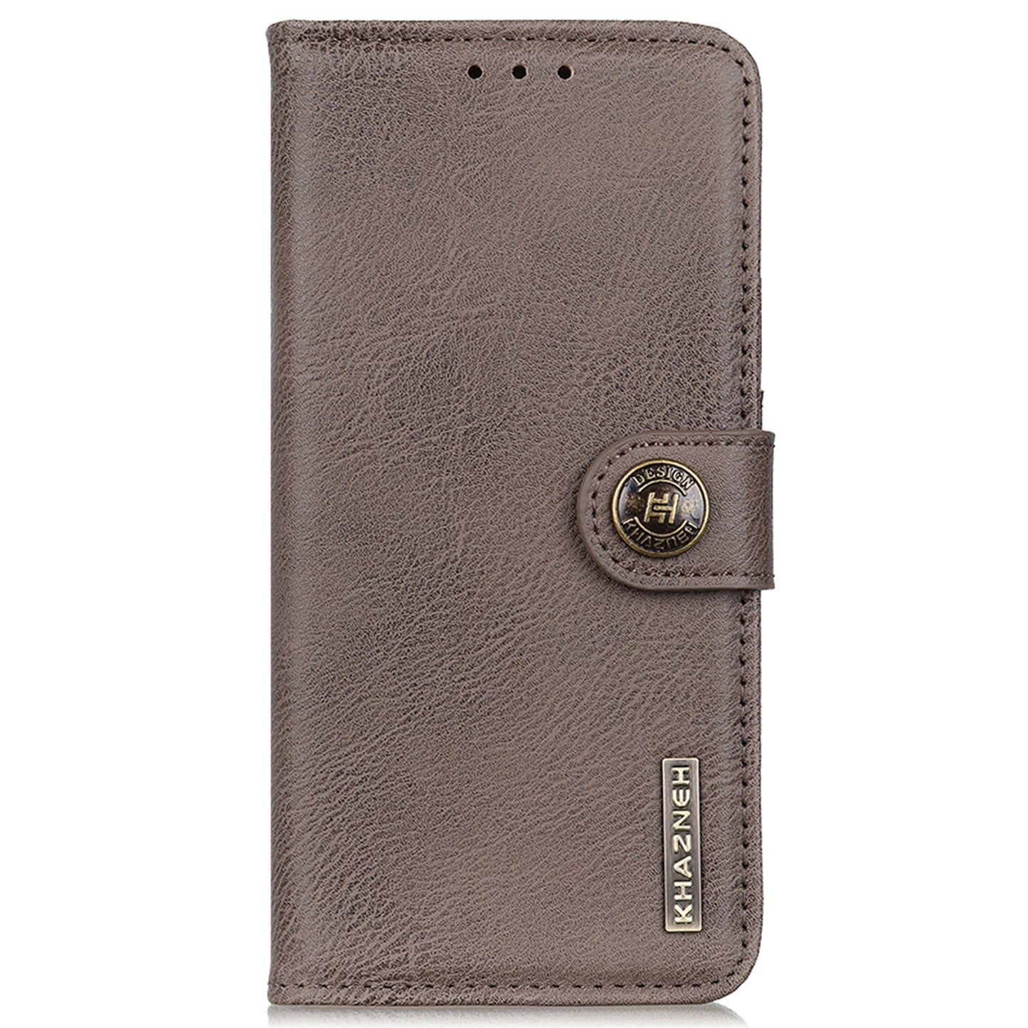 KHAZNEH For Xiaomi Redmi Note 13 4G Case Cowhide Texture Anti-scratch Leather Stand Phone Cover - Khaki