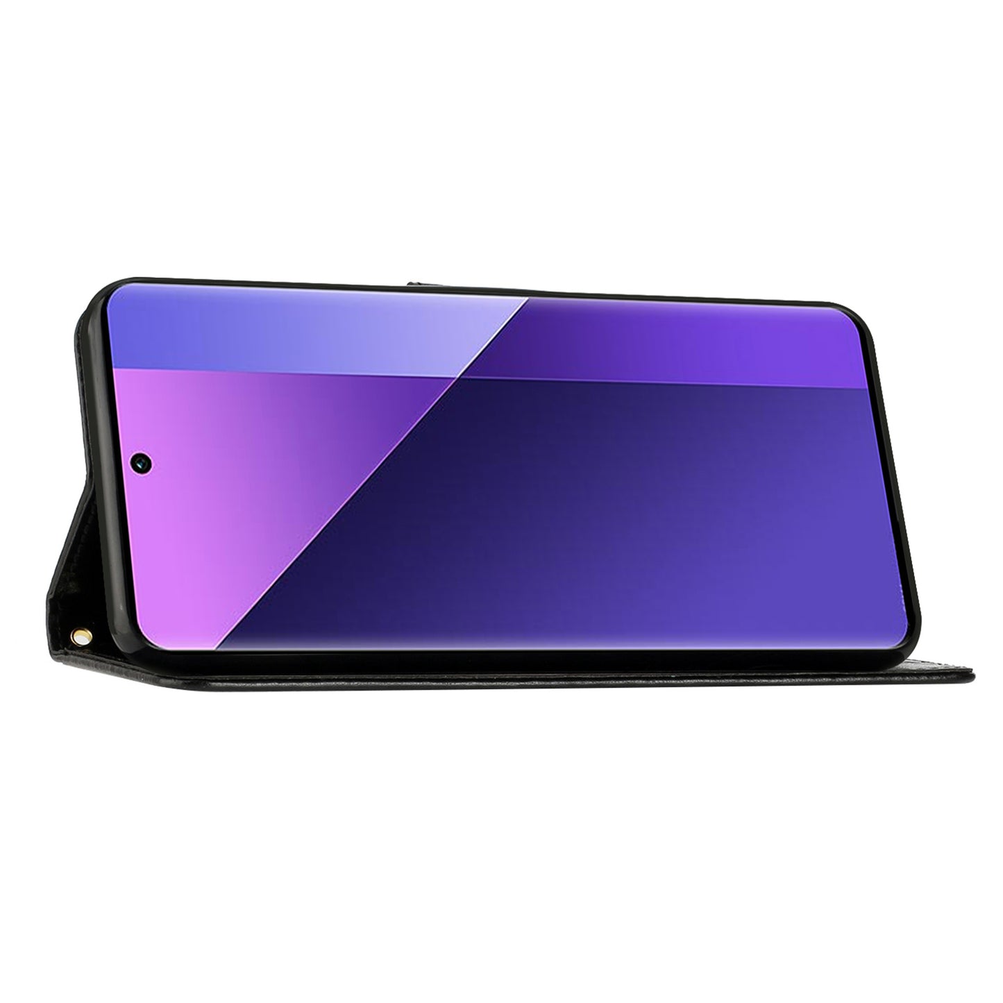 For Xiaomi Redmi Note 13 Pro+ 5G Leather Case Wallet Butterfly Imprinted Phone Cover - Black