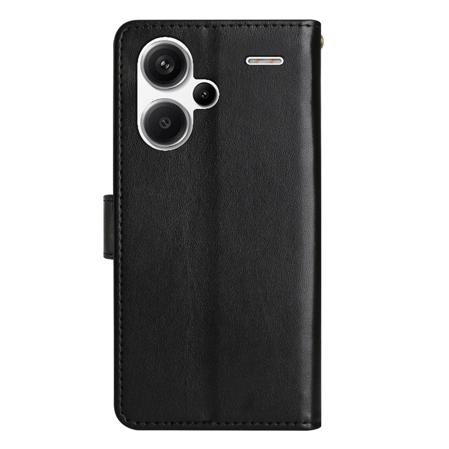 For Xiaomi Redmi Note 13 Pro+ 5G Leather Case Wallet Butterfly Imprinted Phone Cover - Black
