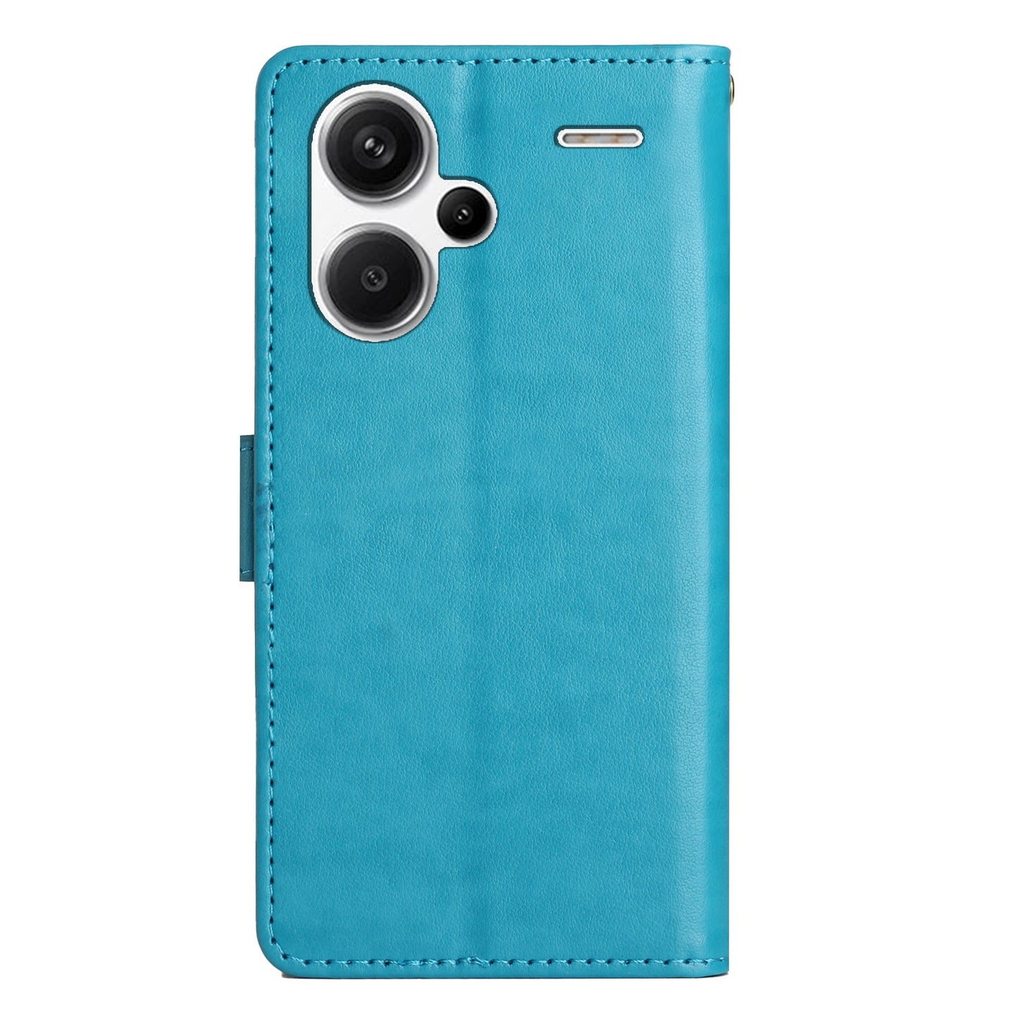 For Xiaomi Redmi Note 13 Pro+ 5G Leather Case Wallet Butterfly Imprinted Phone Cover - Blue