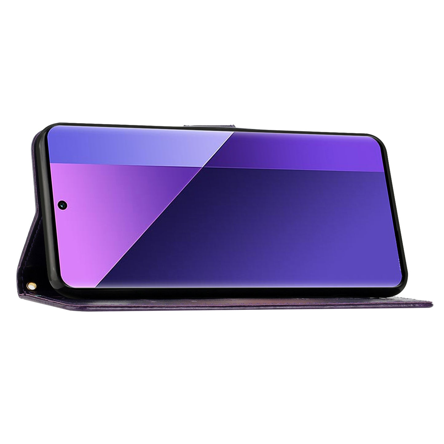 For Xiaomi Redmi Note 13 Pro+ 5G Leather Case Wallet Butterfly Imprinted Phone Cover - Dark Purple