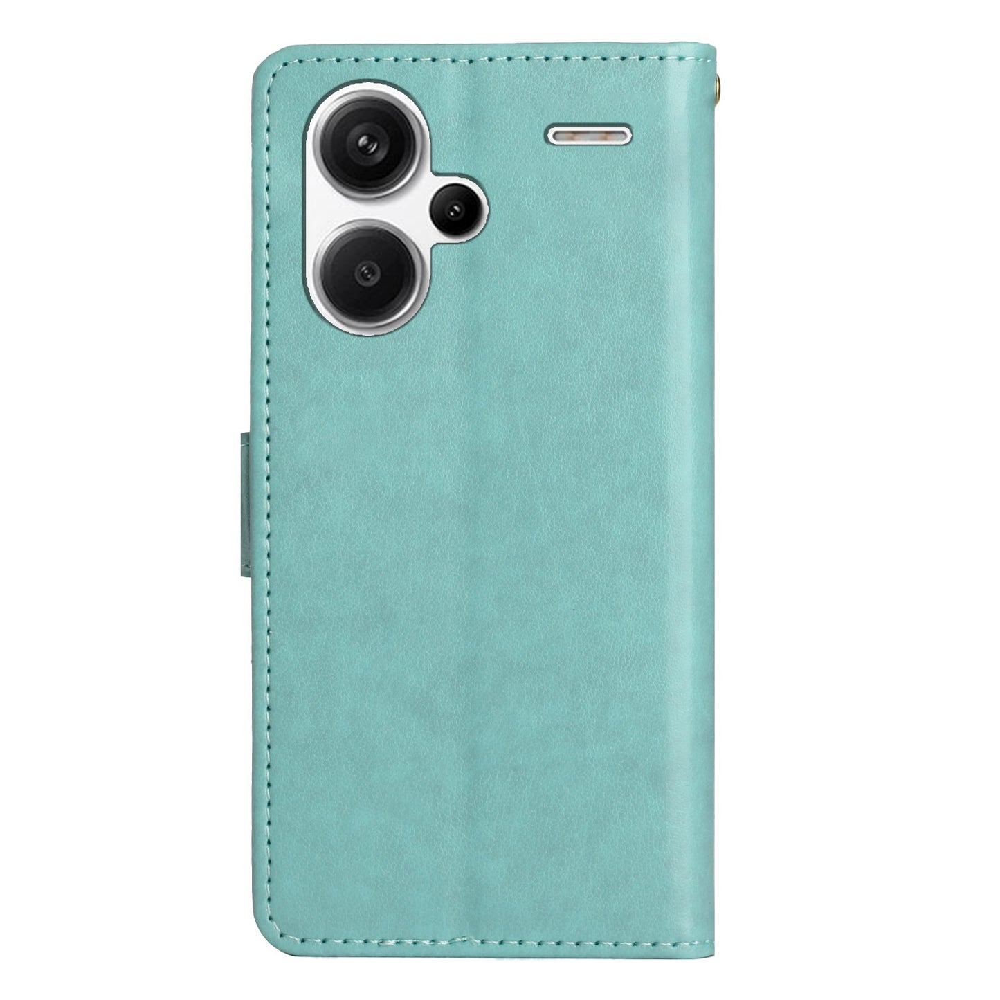 For Xiaomi Redmi Note 13 Pro+ 5G Leather Case Wallet Butterfly Imprinted Phone Cover - Baby Blue