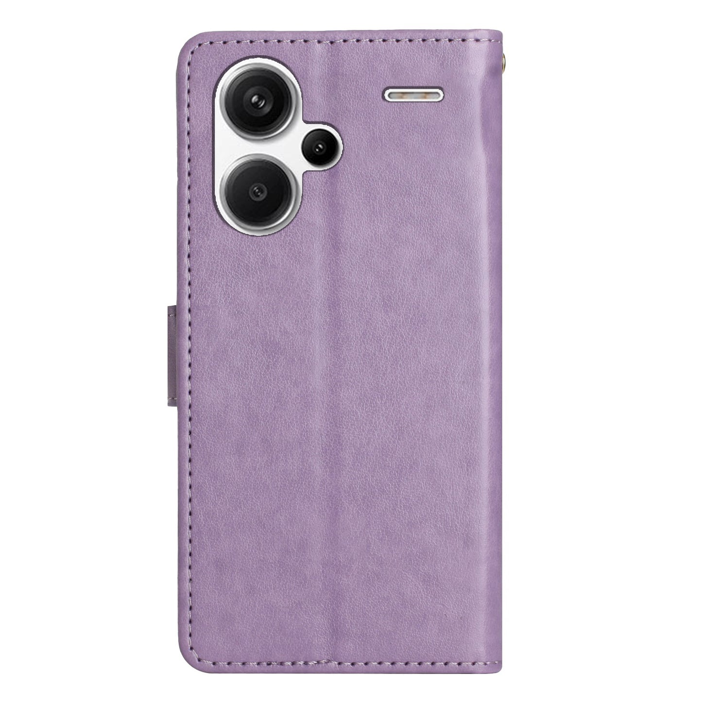 For Xiaomi Redmi Note 13 Pro+ 5G Leather Case Wallet Butterfly Imprinted Phone Cover - Light Purple