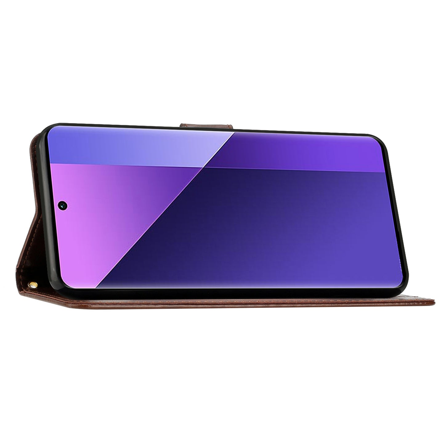 For Xiaomi Redmi Note 13 Pro+ 5G Leather Case Wallet Butterfly Imprinted Phone Cover - Brown