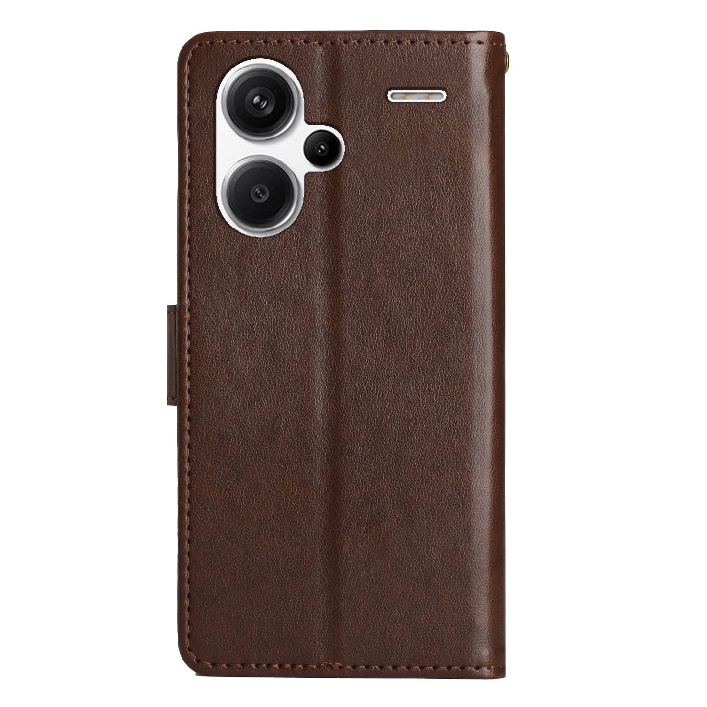 For Xiaomi Redmi Note 13 Pro+ 5G Leather Case Wallet Butterfly Imprinted Phone Cover - Brown