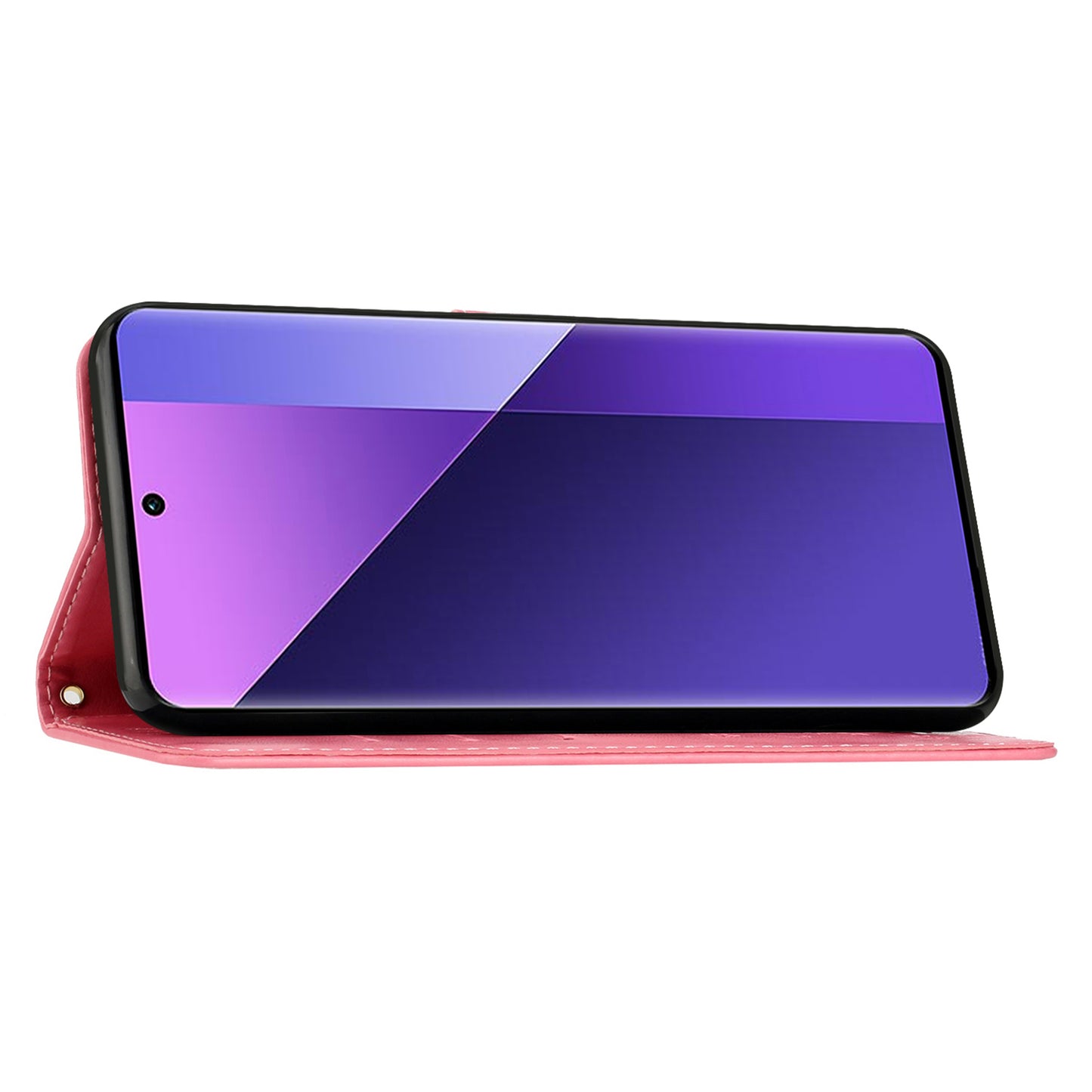 For Xiaomi Redmi Note 13 Pro+ 5G Leather Case Wallet Butterfly Imprinted Phone Cover - Pink