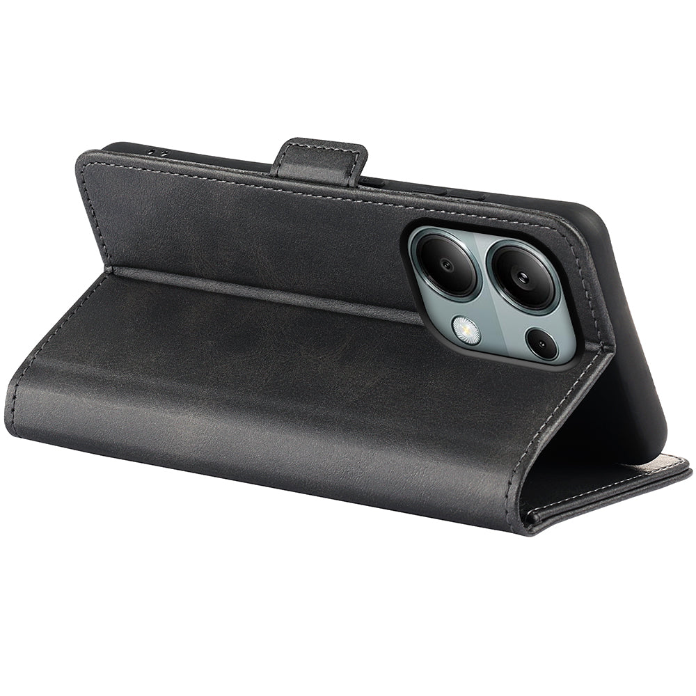 For Xiaomi Redmi Note 13 Pro 4G / Poco M6 Pro 4G Leather Wallet Phone Case Dual Magnetic Clasp - Black