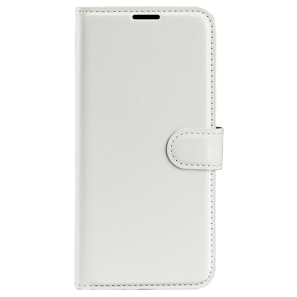 For Xiaomi Redmi Note 13 4G Phone Case Wallet Litchi Texture Leather Flip Cover - White