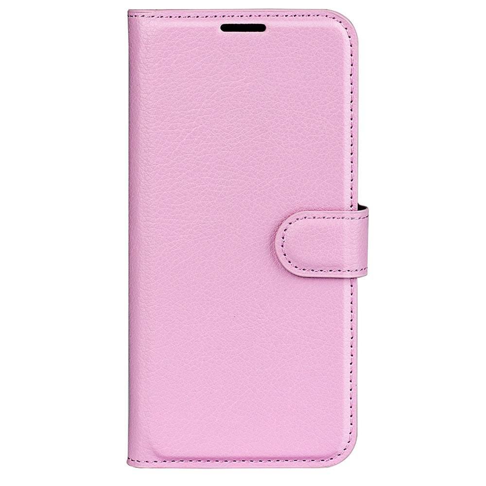 For Xiaomi Redmi Note 13 4G Phone Case Wallet Litchi Texture Leather Flip Cover - Pink