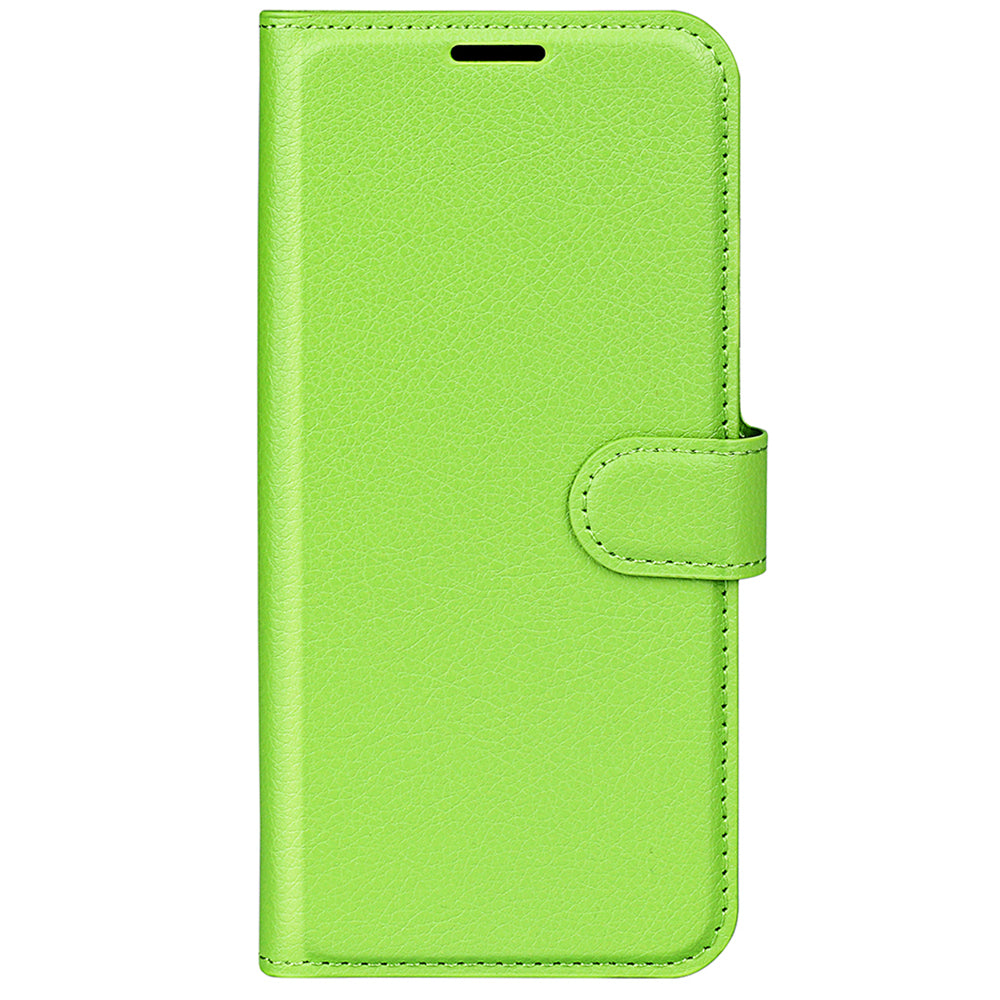 For Xiaomi Redmi Note 13 4G Phone Case Wallet Litchi Texture Leather Flip Cover - Green