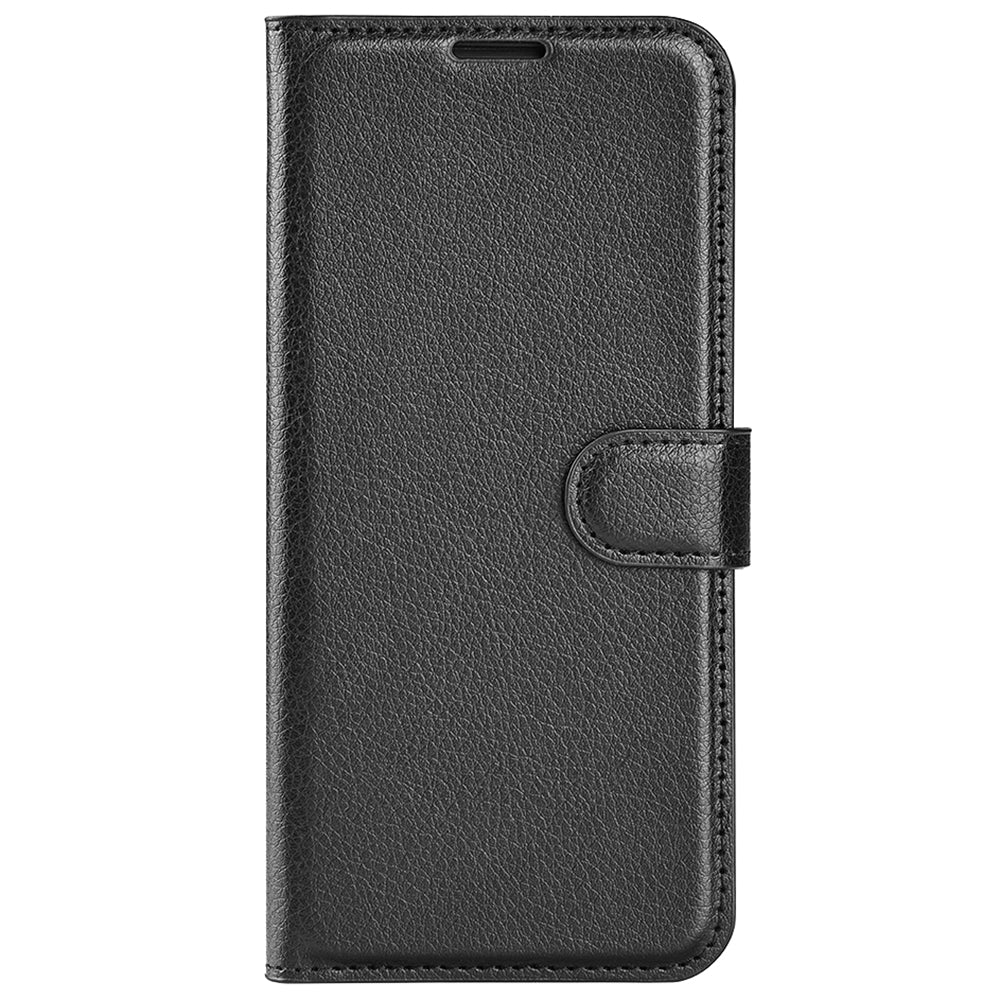 For Xiaomi Redmi Note 13 Pro 4G / Poco M6 Pro 4G Case Litchi Texture Leather Phone Cover with Wallet - Black