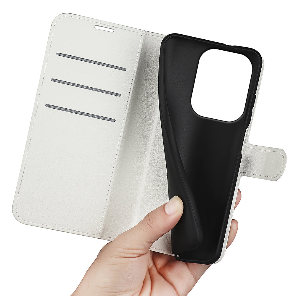 For Xiaomi Redmi Note 13 Pro 4G / Poco M6 Pro 4G Case Litchi Texture Leather Phone Cover with Wallet - White