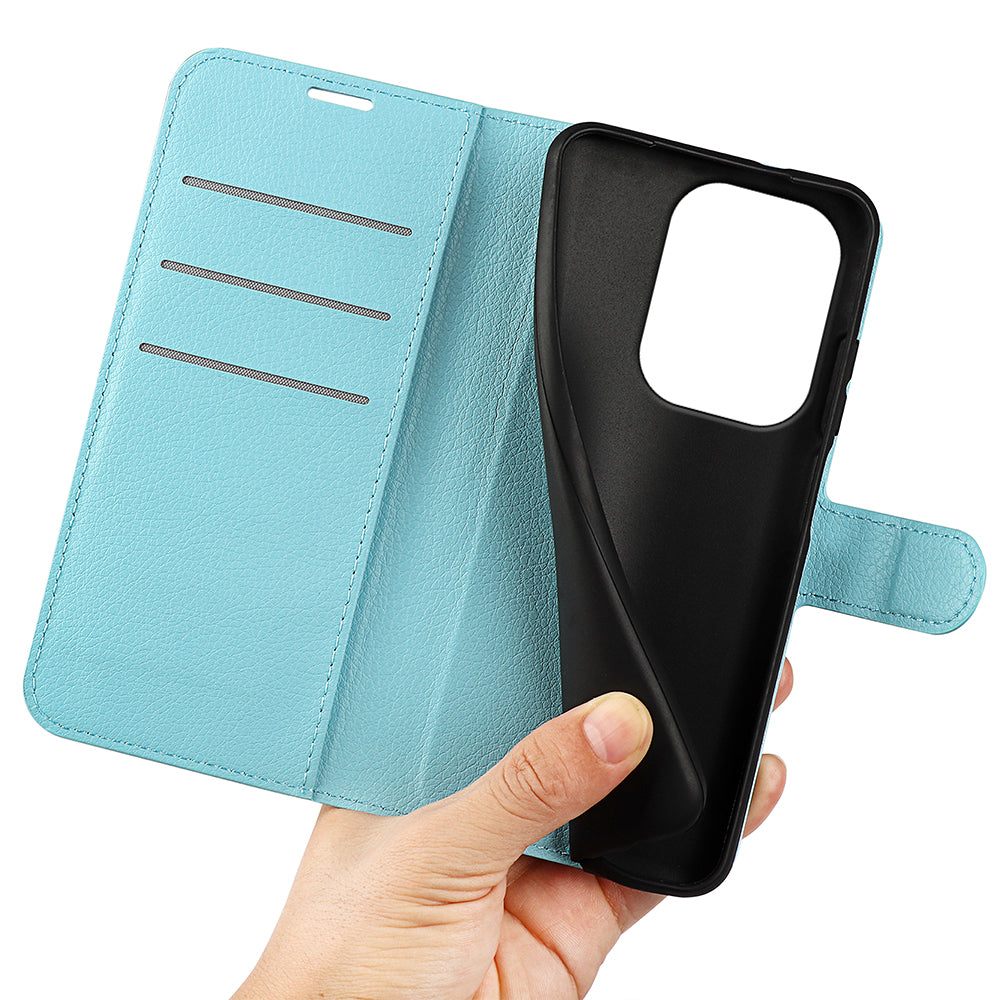 For Xiaomi Redmi Note 13 Pro 4G / Poco M6 Pro 4G Case Litchi Texture Leather Phone Cover with Wallet - Blue
