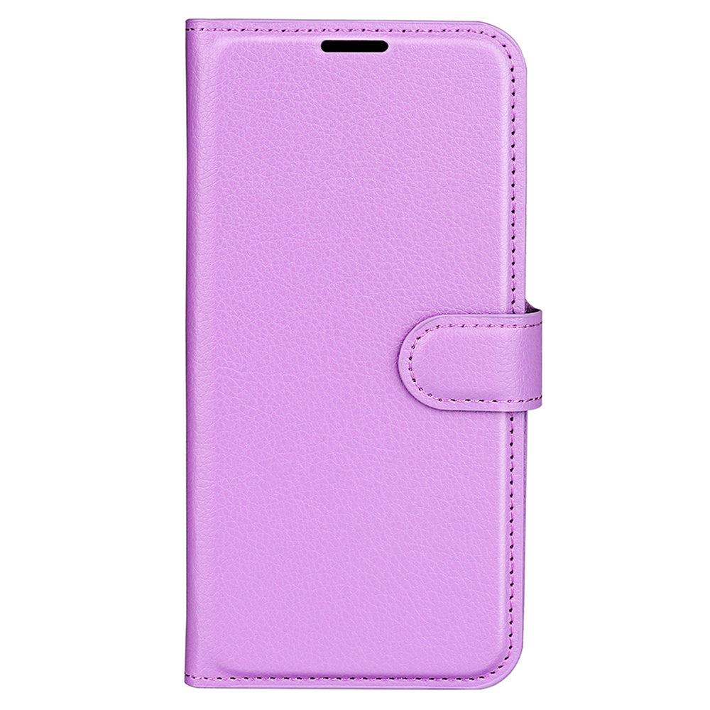 For Xiaomi Redmi Note 13 Pro 4G / Poco M6 Pro 4G Case Litchi Texture Leather Phone Cover with Wallet - Purple