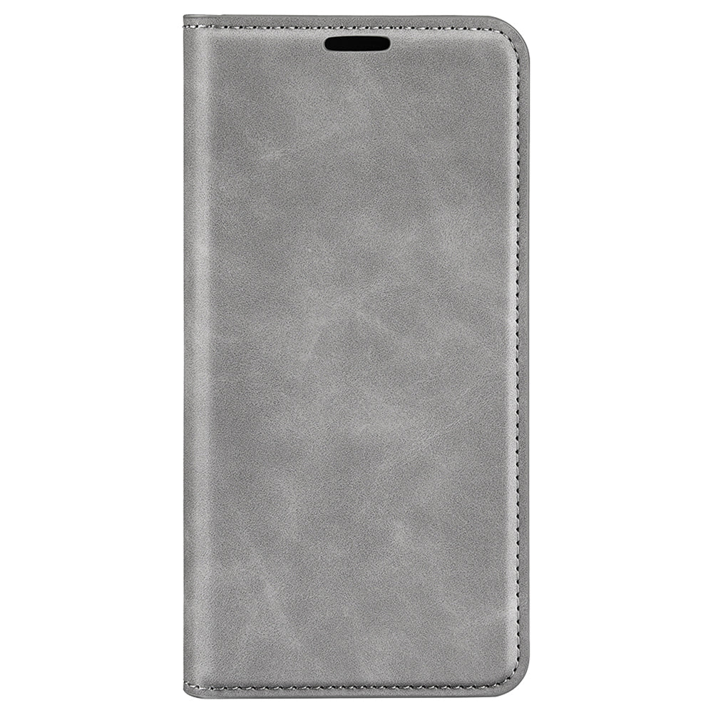 For Xiaomi Redmi Note 13 Pro 4G / Poco M6 Pro 4G Case Skin-Feel PU Leather Wallet Flip Phone Cover - Grey