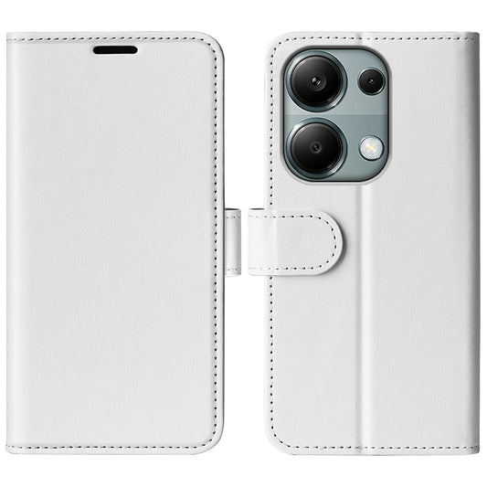 For Xiaomi Redmi Note 13 Pro 4G / Poco M6 Pro 4G Leather Flip Phone Case Crazy Horse Texture - White
