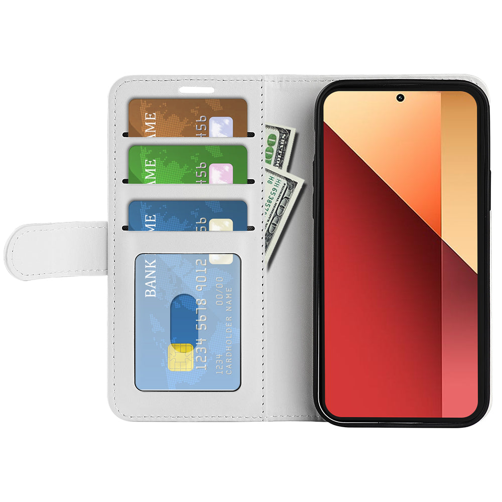 For Xiaomi Redmi Note 13 Pro 4G / Poco M6 Pro 4G Leather Flip Phone Case Crazy Horse Texture - White