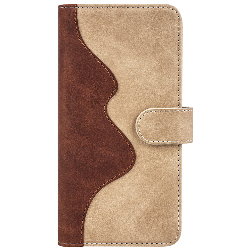 For Xiaomi Redmi Note 13 4G Case Leather Wallet Phone Cover Color Splicing - Yellow