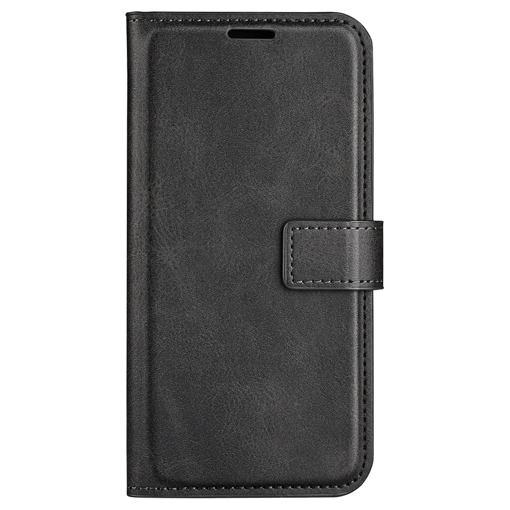 For Xiaomi Redmi Note 13 Pro 4G / Poco M6 Pro 4G Cover Magnetic Clasp PU Leather Folio Flip Phone Wallet Case - Black