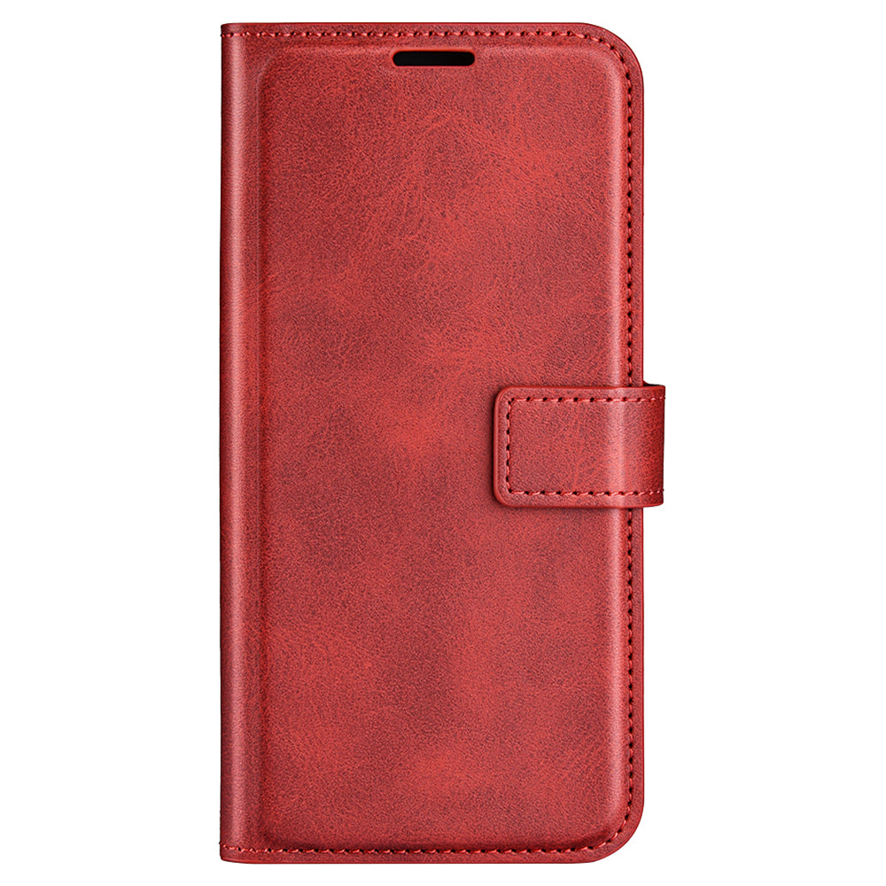 For Xiaomi Redmi Note 13 Pro 4G / Poco M6 Pro 4G Cover Magnetic Clasp PU Leather Folio Flip Phone Wallet Case - Red