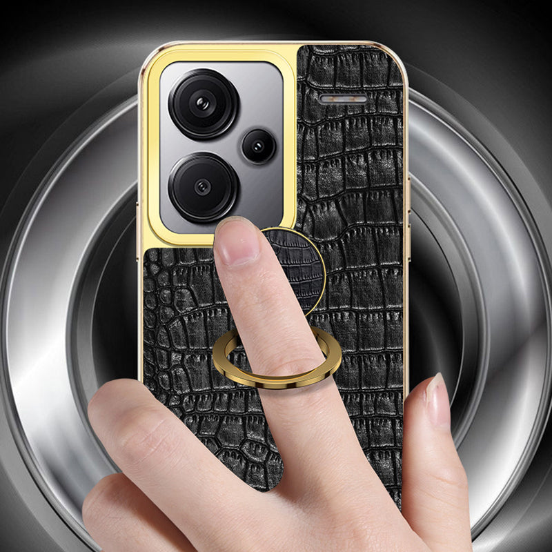 For Xiaomi Redmi Note 13 Pro+ 5G Case 6D Electroplating Ring Kickstand Anti-drop Cell Phone Cover - Yellow