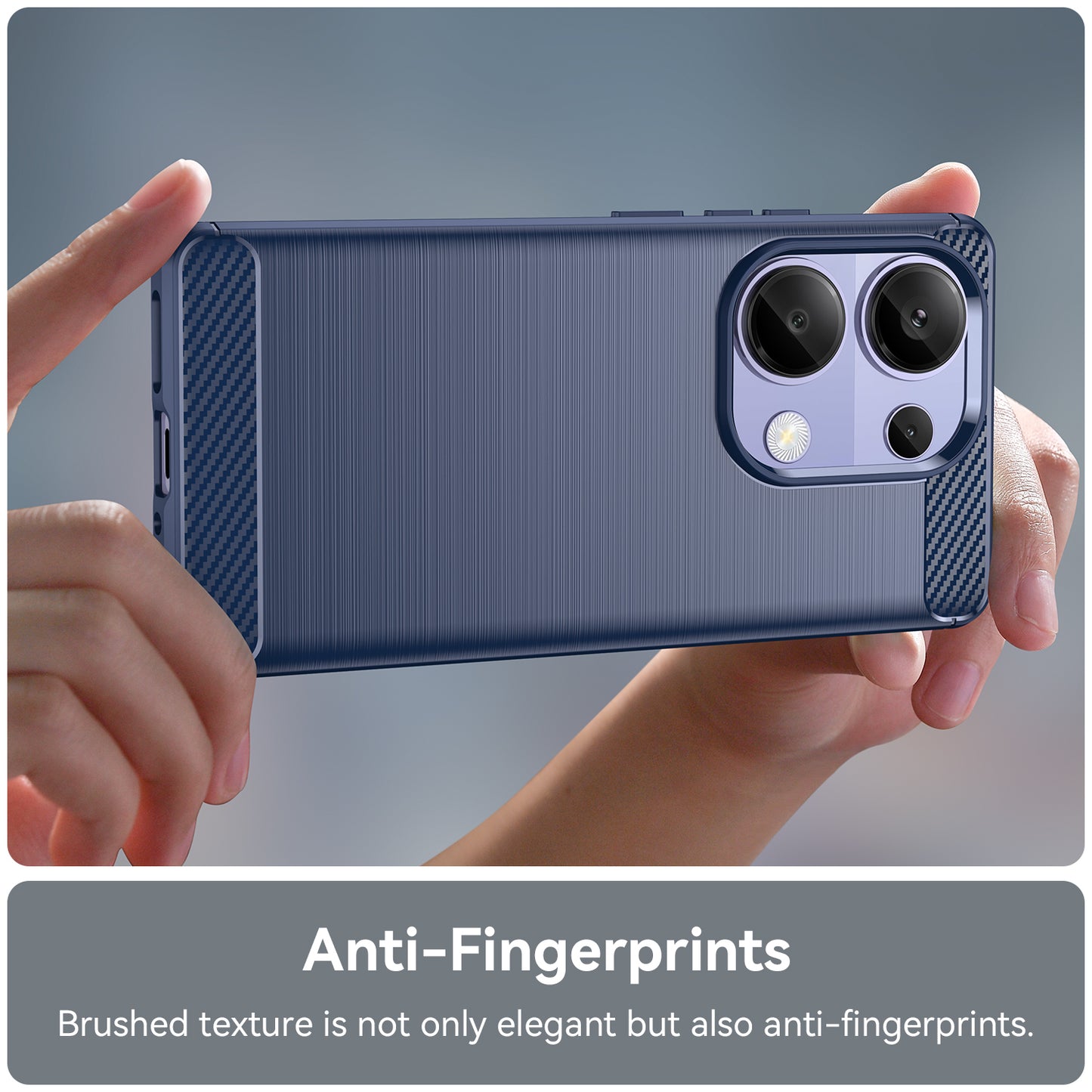 For Xiaomi Redmi Note 13 Pro 4G / Poco M6 Pro 4G Case Carbon Fiber Texture TPU Phone Cover - Blue