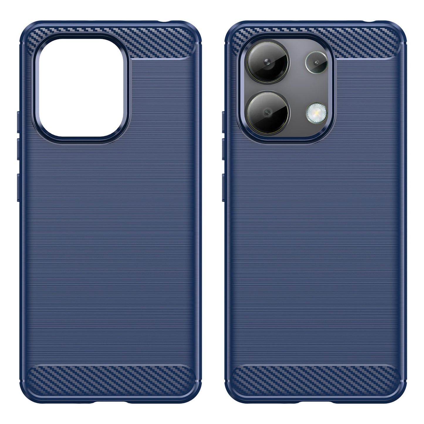 For Xiaomi Redmi Note 13 4G TPU Case Carbon Fiber Texture Mobile Phone Cover - Blue