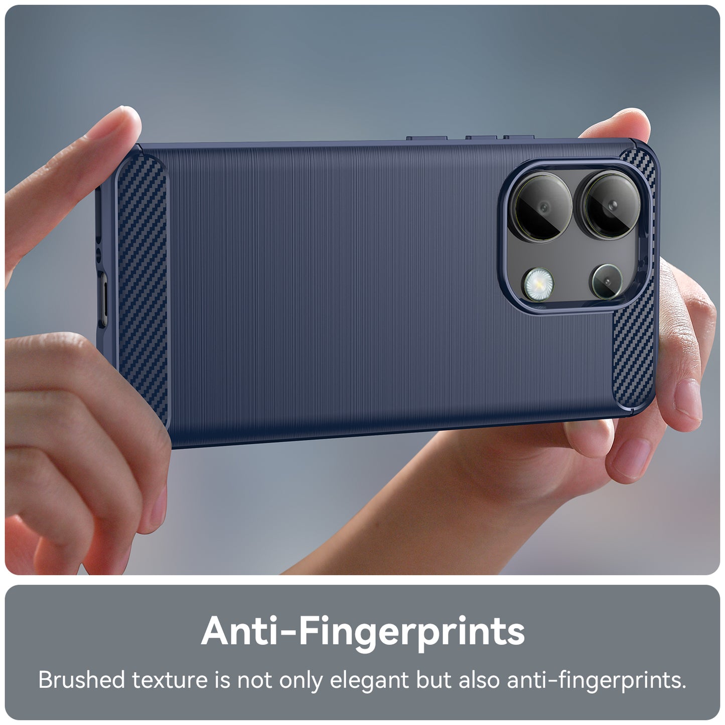For Xiaomi Redmi Note 13 4G TPU Case Carbon Fiber Texture Mobile Phone Cover - Blue