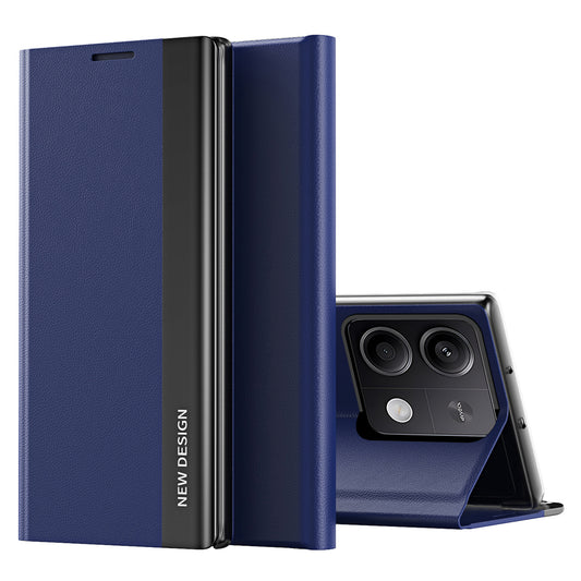 For Xiaomi Redmi Note 13 Pro 5G / Poco X6 5G Stand Case Drop-proof PC+Leather Phone Guard Cover - Sapphire
