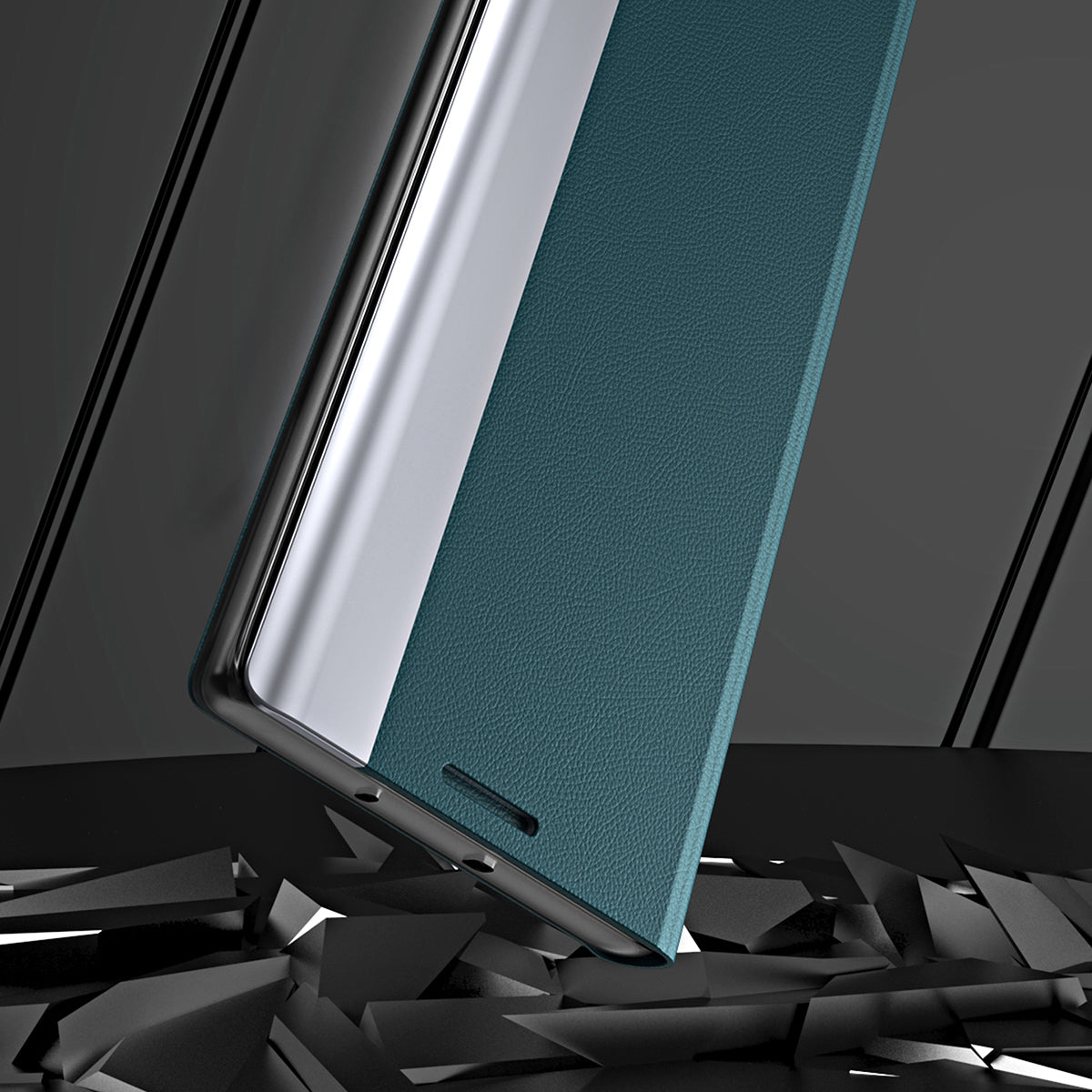 For Xiaomi Redmi Note 13 Pro 5G / Poco X6 5G Stand Case Drop-proof PC+Leather Phone Guard Cover - Sky Blue