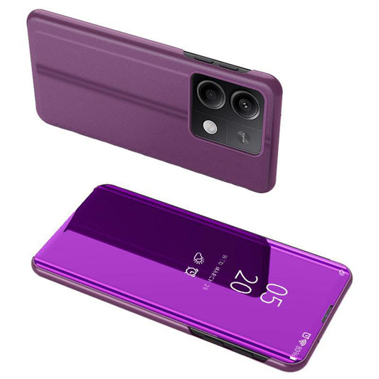 For Xiaomi Redmi Note 13 Pro 5G / Poco X6 5G Phone Case Shockproof Stand Cover with View Window Design - Purple