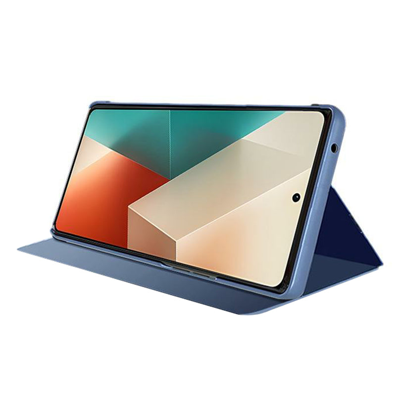 For Xiaomi Redmi Note 13 Pro 5G / Poco X6 5G Phone Case Shockproof Stand Cover with View Window Design - Purple  /  Blue
