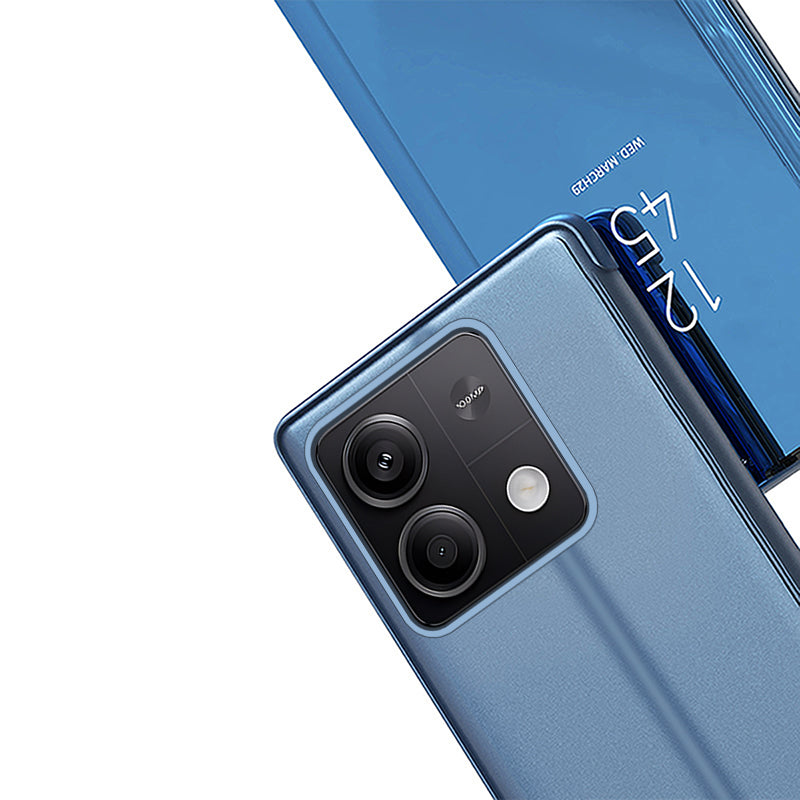 For Xiaomi Redmi Note 13 Pro 5G / Poco X6 5G Phone Case Shockproof Stand Cover with View Window Design - Purple  /  Blue