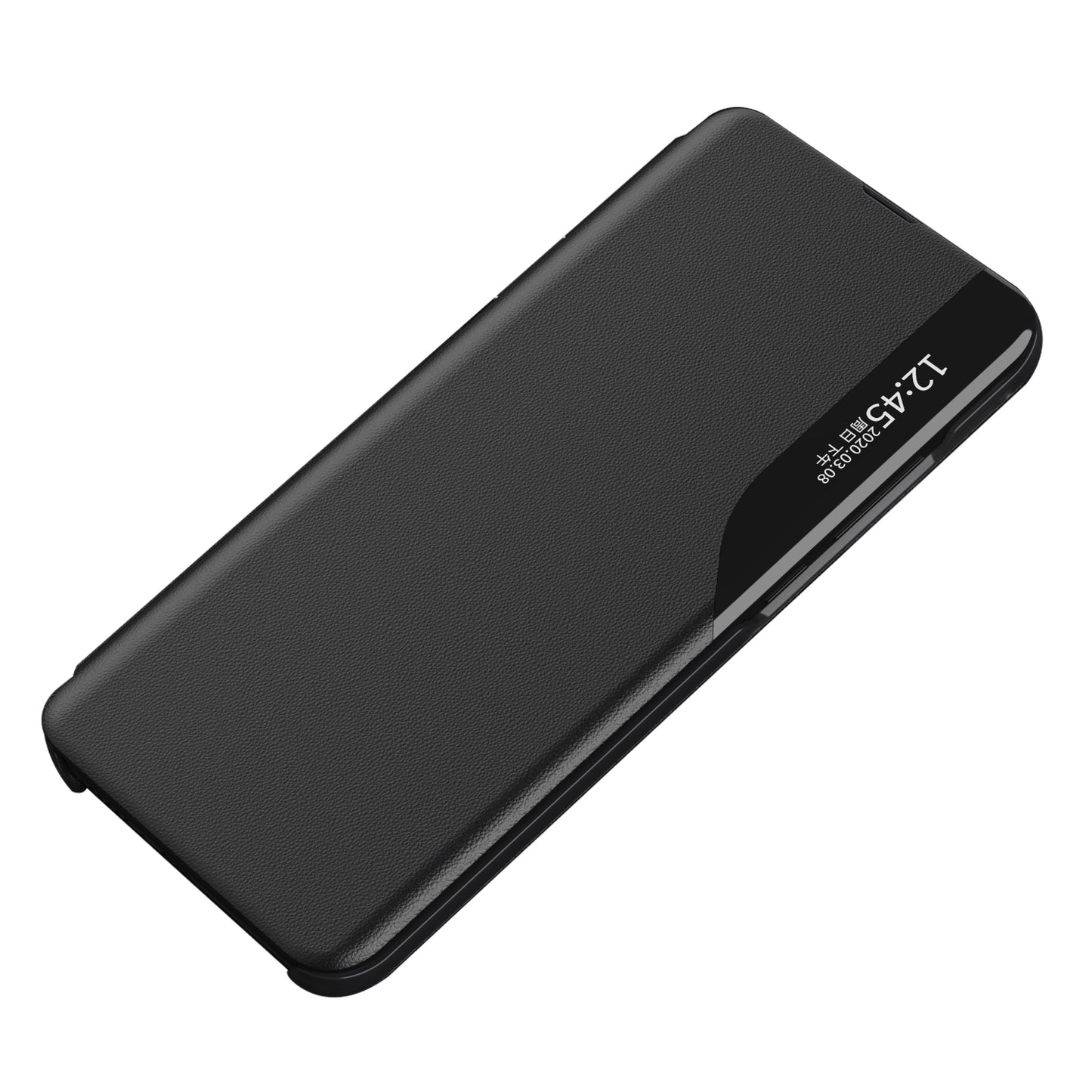 Phone Cover for Xiaomi Redmi Note 13 5G Shell Anti-fall View Window Stand Case - Black