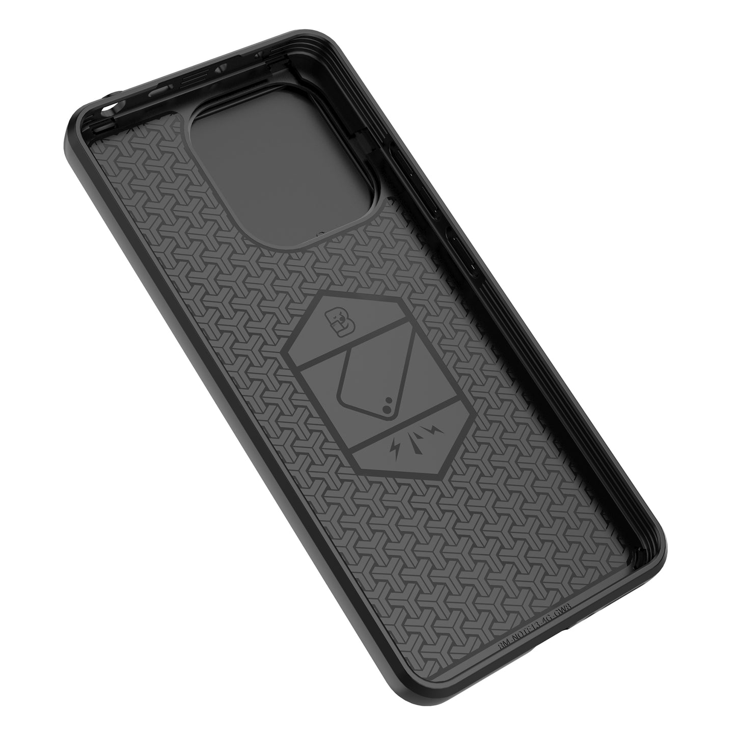 For Xiaomi Redmi Note 13 4G Case PC+TPU Slide Lens Lid Phone Cover - Black