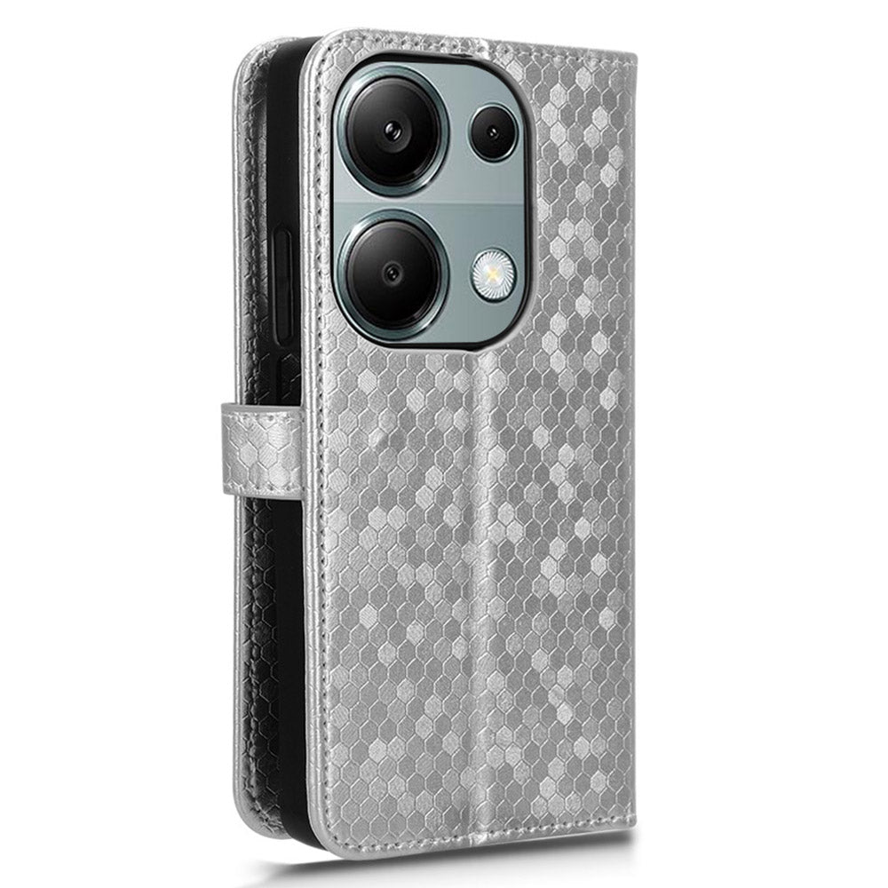 For Xiaomi Redmi Note 13 Pro 4G / Poco M6 Pro 4G Wallet Case Flip Leather Phone Cover - Silver