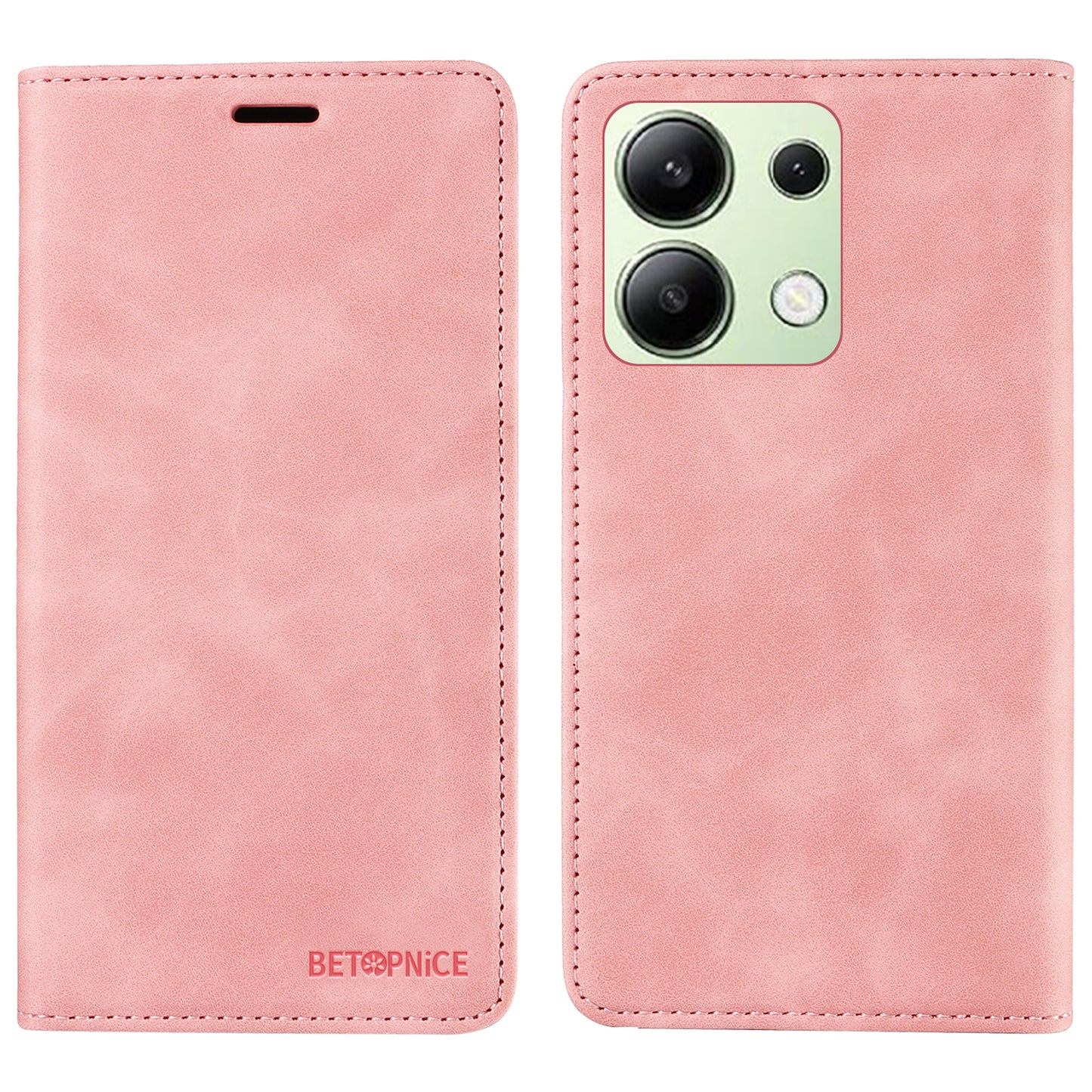 BETOPNICE 003 For Xiaomi Redmi Note 13 4G Case Card Slots RFID Blocking Phone Cover - Pink