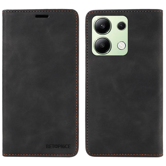 BETOPNICE 003 For Xiaomi Redmi Note 13 4G Case Card Slots RFID Blocking Phone Cover - Black