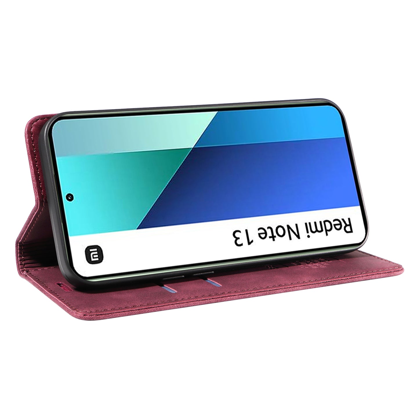 BETOPNICE 003 For Xiaomi Redmi Note 13 4G Case Card Slots RFID Blocking Phone Cover - Red