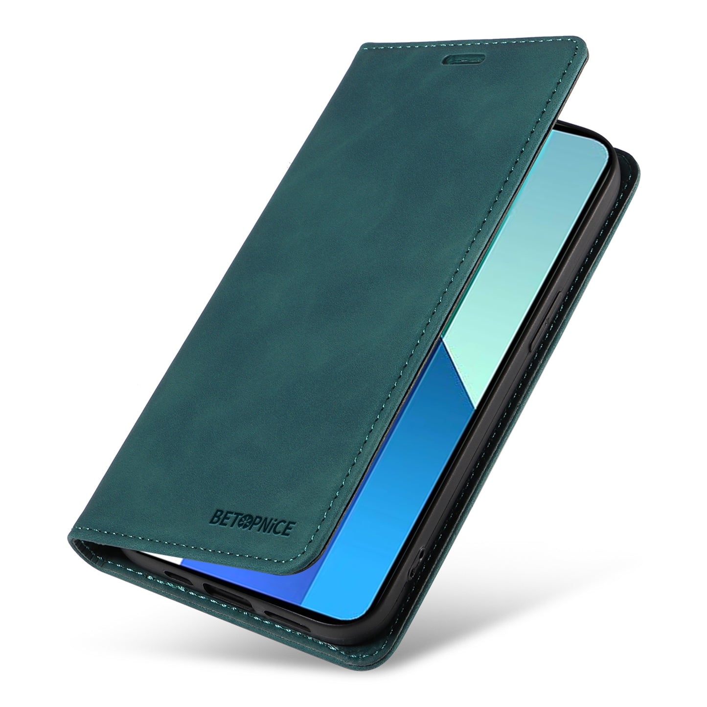 BETOPNICE 003 For Xiaomi Redmi Note 13 4G Case Card Slots RFID Blocking Phone Cover - Green