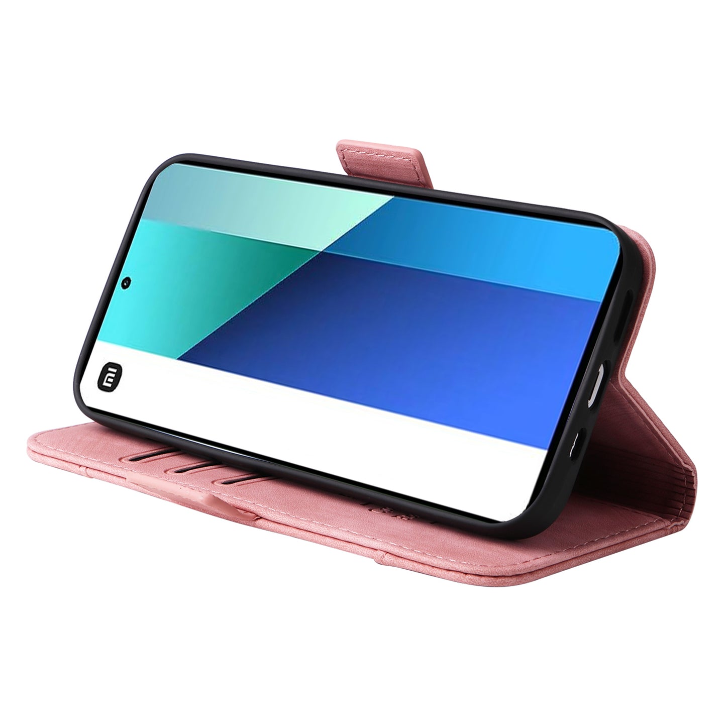 BETOPNICE 001 for Xiaomi Redmi Note 13 4G Case Imprinted Leather Phone Wallet Cover - Pink