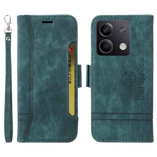 BETOPNICE 001 for Xiaomi Redmi Note 13 5G / Redmi Note 13 5G (China) Case Imprint Leather Cover - Green