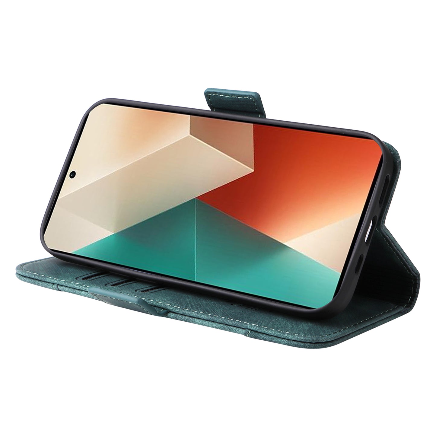 BETOPNICE 001 for Xiaomi Redmi Note 13 5G / Redmi Note 13 5G (China) Case Imprint Leather Cover - Green