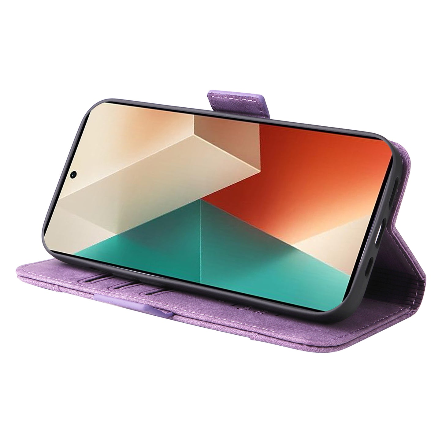 BETOPNICE 001 for Xiaomi Redmi Note 13 5G / Redmi Note 13 5G (China) Case Imprint Leather Cover - Purple